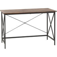 Schreibtisch Dunkelbraun MDF-Platte Holzoptik 115 x 60 cm Metallgestell Schwarz rechteckig Industrial Style für Büro Wohnzimmer Jugendzimmer Schreibtisch Dunkelbraun MDF-Platte Holzoptik 115 x 60 cm Metallgestell Schwarz rechteckig Industrial Style für Büro Wohnzimmer Jugendzimmer von BELIANI