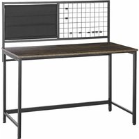 Beliani - Schreibtisch Dunkler Holzfarbton / Schwarz 118 x 60 cm mit Notiztafel Heimbüro Arbeitstisch Industrieller Stil - Dunkler Holzfarbton von BELIANI