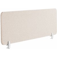 Beliani - Schreibtisch Trennwand Beige Stoff pet Kunststoff 160 x 40 cm zum Aufstellen Klemmen Schallschutz Sichtschutz Pinnwand Büro Home Office von BELIANI