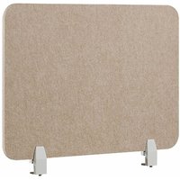 Beliani - Schreibtisch Trennwand Beige Stoff pet Kunststoff 72 x 50 cm zum Aufstellen Klemmen Schallschutz Sichtschutz Pinnwand Büro Home Office von BELIANI