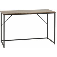 Schreibtisch dunkler Holzfarbton / schwarz Spanplatte mit Metallgestell 120 x 55 cm Industrieller Stil - Schwarz von BELIANI