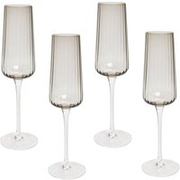 Sektgläser 4er Set Transparent Hellgrau Geriffeltes Design 230 ml 23 cl Fassungsvermögen Mundgeblasen Champagnergläser Sektflöten Glaswaren Sektgläser 4er Set Transparent Hellgrau Geriffeltes Design 230 ml 23 cl Fassungsvermögen Mundgeblasen Champagnergläser Sektflöten Glaswaren von BELIANI