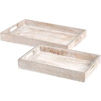 Serviertablett 2er Set QUENA Mango Holz Hellbraun Serviertablett 2er Set QUENA Mango Holz Hellbraun von BELIANI