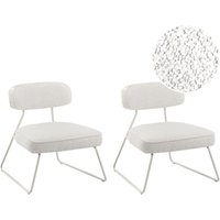 Sessel 2er Set FROVI Stoff Cremeweiß von BELIANI