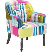 Sessel Blau Patchwork Polsterbezug Birkenholz Dekorative Rückenlehne und Füße Retro-Stil Sessel Blau Patchwork Polsterbezug Birkenholz Dekorative Rückenlehne und Füße Retro-Stil von BELIANI