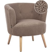 Sessel Braun Bouclé Stoffbezug Clubsessel Polstersessel Moderner Look Retro Stil Wohnzimmer von BELIANI
