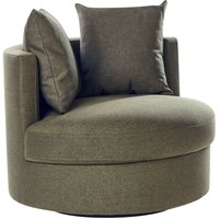 Sessel Dunkelgrün Stoff Rund mit Drehfunktion Dicker Polsterung Ohne Armlehnen Modern Wohnzimmer Schlafzimmer Flur Ausstattung Sitzmöbel Sessel Dunkelgrün Stoff Rund mit Drehfunktion Dicker Polsterung Ohne Armlehnen Modern Wohnzimmer Schlafzimmer Flur Ausstattung Sitzmöbel von BELIANI