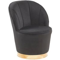 Sessel Schwarz Samtstoff Metall Runder Form Clubsessel Moderner-Look Wohnzimmer Salon Sessel Schwarz Samtstoff Metall Runder Form Clubsessel Moderner-Look Wohnzimmer Salon von BELIANI