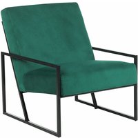 Beliani - Sessel Smaragdgrün Samt mit Schwarzem Metallgestell Niedrige Armlehnen Modern Relaxsessel Loungesessel für Wohnzimmer Ausstattung Sitzmöbel von BELIANI