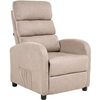 Sessel Taupe aus Stoff mit Fußstütze Manuell Verstellbare Rückenlehne Retro-Design Wohnzimmer Fernsehsessel Relaxsessel Polstersessel von BELIANI