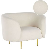 Sessel Weiß Bouclé Stoffbezug Cocktailsessel mit Armlehnen Metallgestell in Gold Glamouröser Edler Stil Wohnzimmer Salon Esszimmer Flur Sessel Weiß Bouclé Stoffbezug Cocktailsessel mit Armlehnen Metallgestell in Gold Glamouröser Edler Stil Wohnzimmer Salon Esszimmer Flur von BELIANI