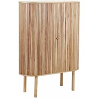 Beliani - Sideboard Hellbraun Paulowniaholz mit 2 Schiebetüren 95 x 40 x 130 cm Lamellenoptik Holzpaneele Modern Wohnzimmer Schlafzimmer Ausstattung von BELIANI