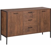 Sideboard Schwarz Dunkler Holzfarbton mdf Platte Pulverbeschichteter Stahl 78 x 123 x 39 cm Klassisch Geräumige Schubladen Wohnzimmer Sideboard Schwarz Dunkler Holzfarbton mdf Platte Pulverbeschichteter Stahl 78 x 123 x 39 cm Klassisch Geräumige Schubladen Wohnzimmer von BELIANI