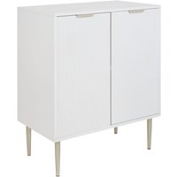 Sideboard Weiß u. Gold aus MDF Metall mit 2 Türen Geriffelte Optik Modern Elegant Kommode für Schlafzimmer Wohnzimmer Flur von BELIANI