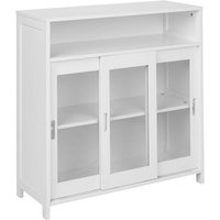 Sideboard mit Glas weiß 3 Türen moderner Stauraum minimalistisch von BELIANI