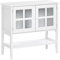 Sideboard mit Glastüren mit Ablage INLET 80 cm Weiß von BELIANI