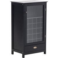 Sideboard mit Weinregal Schwarz mit Glas Türen Elegant Glasvitrine Weinschrank Aufbewahrung Stauraum Wohnzimmer Küche Flur von BELIANI