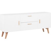 Sideboard weiß mdf Platte Eichenholz 70 x 160 x 42 cm Retro Minimalistisch Mit Beinen Aus Buchenholz Viel Stauruam Elegant Wohnzimmer Sideboard weiß mdf Platte Eichenholz 70 x 160 x 42 cm Retro Minimalistisch Mit Beinen Aus Buchenholz Viel Stauruam Elegant Wohnzimmer von BELIANI