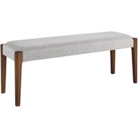 Sitzbank Grau Polsterbezug 122 x 40 cm mit Holzbeinen Dunkelbraun Flurbank Bettbank Retro Design für Diele Esszimmer Schlafzimmer Garderobe Sitzbank Grau Polsterbezug 122 x 40 cm mit Holzbeinen Dunkelbraun Flurbank Bettbank Retro Design für Diele Esszimmer Schlafzimmer Garderobe von BELIANI