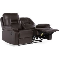 Sofa manuell verstellbar 2-Sitzer BERGEN Kunstleder Braun von BELIANI