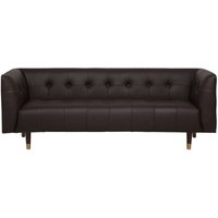 Beliani - Sofa Dunkelbraun Spaltleder 3-Sitzer Traditionell Wohnzimmer von BELIANI