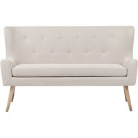 Sofa Hellbeige Polsterbezug 2-Sitzer Küchensofa mit Holzgestell Modern Wohnzimmer Salon Möbel Wohnecke Sitzecke Küche von BELIANI