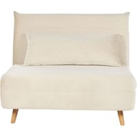 Sofa Hellbeige Samtstoff mit Schlaffunktion 1 Dekokissen Verstellbare Rückenlehne Holzbeine Schlafsofa Gästebett Modern Wohnzimmer Ausstattung Sofa Hellbeige Samtstoff mit Schlaffunktion 1 Dekokissen Verstellbare Rückenlehne Holzbeine Schlafsofa Gästebett Modern Wohnzimmer Ausstattung von BELIANI