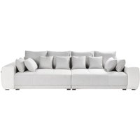 Sofa Hellgrau / Hellbeige Stoffbezug und Kunstleder für 4 Personen mit 8 Dekokissen Skandinavisch Wohnlandschaft Wohnzimmer Ausstattung Möbel von BELIANI