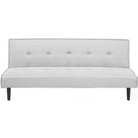 Beliani - Sofa Hellgrau Polsterbezug 3-Sitzer Schlaffunktion Minimalistisch Wohnzimmer von BELIANI