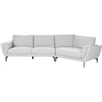 Sofa Hellgrau aus Stoff 3-Sitzer mit Halber Ecke Gepolstert Minimalistisches Design Moderner Stil Polstersofa Stoffsofa Ecksofa Wohnzimmer von BELIANI