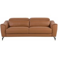 Sofa Hellbraun Echtleder 3-Sitzer Klassisch Wohnzimmer - Braun von BELIANI