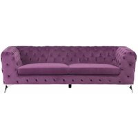 Beliani - Sofa Purpurfarbend Samtstoff 3-Sitzer Chesterfield Stil Klassisch Wohnzimmer von BELIANI