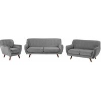 Beliani - Sofa Set Grau Samtstoff Sitzgruppe Klassisch Minimalistisch Wohnzimmer von BELIANI