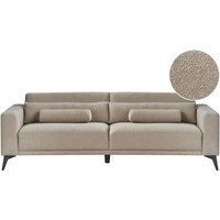 Sofa Taupe aus Bouclé Stoff 3-Sitzer Verstellbare Rückenlehne Gepolstert Stoffsofa Polstersofa Modernes Design für Wohnzimmer von BELIANI