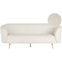 Sofa Weiß Bouclé Stoffbezug 3-Sitzer mit Armlehnen Metallgestell in Gold Glamouröser Edler Stil Wohnzimmer Salon Esszimmer Flur Sofa Weiß Bouclé Stoffbezug 3-Sitzer mit Armlehnen Metallgestell in Gold Glamouröser Edler Stil Wohnzimmer Salon Esszimmer Flur von BELIANI