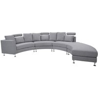 Sofa mit Ottomane Hellgrau Polsterbezug 7-Sitzer U-Förmig Halbrund Verstellbare Kopfstützen Wohnlandschaft Ecksofa Modulsofa Modern Wohnzimmer Sofa mit Ottomane Hellgrau Polsterbezug 7-Sitzer U-Förmig Halbrund Verstellbare Kopfstützen Wohnlandschaft Ecksofa Modulsofa Modern Wohnzimmer von BELIANI