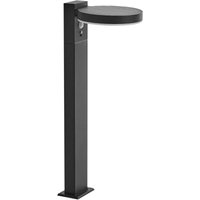 Solar LED-Pollerleuchte Schwarz Aluminium 50 cm Hoch Modern mit Montageplatte Outdoor Garten Einfahrt Beleuchtung Außenlampe Wegeleuchte von BELIANI
