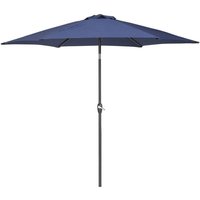 Beliani - Sonnenschirm Blau Polyester Aluminium ⌀ 270 cm Winddach Garten Terrasse Balkon von BELIANI