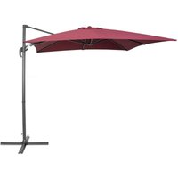 Beliani - Sonnenschirm Rot Polyester quadratische Form 250 x 250 x 235 cm Terrasse Balkon Garten Beliani - Sonnenschirm Rot Polyester quadratische Form 250 x 250 x 235 cm Terrasse Balkon Garten von BELIANI