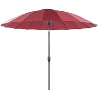 Sonnenschirm Rot Stoff ⌀ 255 cm Rund Verstellbarer Neigungswinkel mit Kurbel Winddach Aluminiumgestell Marktschirm Garten Balkon Terrasse Sonnenschirm Rot Stoff ⌀ 255 cm Rund Verstellbarer Neigungswinkel mit Kurbel Winddach Aluminiumgestell Marktschirm Garten Balkon Terrasse von BELIANI
