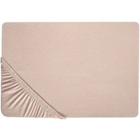 Spannbettlaken HOFUF Baumwolle 180 x 200 cm Beige von BELIANI
