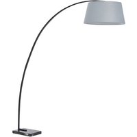 Stehlampe Grau Metall 188 cm Stoffschirm Marmorfuß langes Kabel mit Schalter Bogenlampe Modernes Design - Weiß von BELIANI
