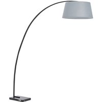 Stehlampe Grau Metall 188 cm Stoffschirm Marmorfuß langes Kabel mit Schalter Bogenlampe Modernes Design - Weiß von BELIANI