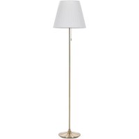 Stehlampe Messingfarben Weiß Eisen Stoffschirm 148 cm Kegelform Empire Schirm mit Zugschalter Klassisch Stilvoll für Wohnzimmer Schlafzimmer Flur von BELIANI