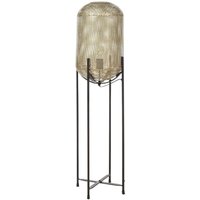 Stehlampe Messingfarbend Metall 107 cm Säulenform Oval Gitter-Design Langes Kabel mit Schalter Modern Schlafzimmer Wohnzimmer Beleuchtung - Messing von BELIANI