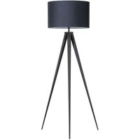 Stehlampe Schwarz Metall 156 cm runder Stoffschirm Dreibeinig langes Kabel mit Schalter Modernes Design von BELIANI