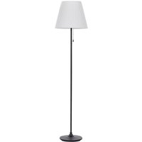 Stehlampe Schwarz Weiß Eisen Stoffschirm 148 cm Kegelform Empire Schirm mit Zugschalter Klassisch Stilvoll für Wohnzimmer Schlafzimmer Flur - Weiß von BELIANI