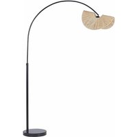 Stehlampe Natürlich Papierschirm 189 cm 1-Flammig Glühbirnen-Design Gefaltete Optik Rund Langes Kabel Boho Wohnzimmer Esszimmer Beleuchtung von BELIANI