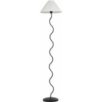 Stehlampe Schwarz mit Metallfuß 161 cm Plisseeschirm Stoffschirm Kegelform Langes Kabel mit Schalter Modern Schlaf- u. Wohnzimmer Beleuchtung - Weiß von BELIANI