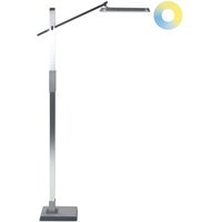 LED-Stehlampe Silber Metall und Kunststoff 144 cm Dimmbar cct Verstellbarer Arm und Schrim Modern Bogenlampe Beleuchtung Heim Büro von BELIANI